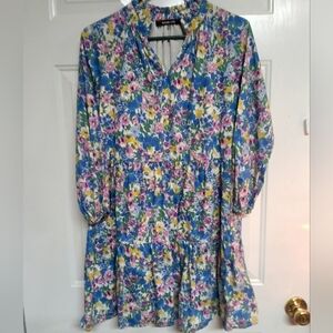 🦄 Sugarlips 100% Cotton Floral Blue Dress Size S